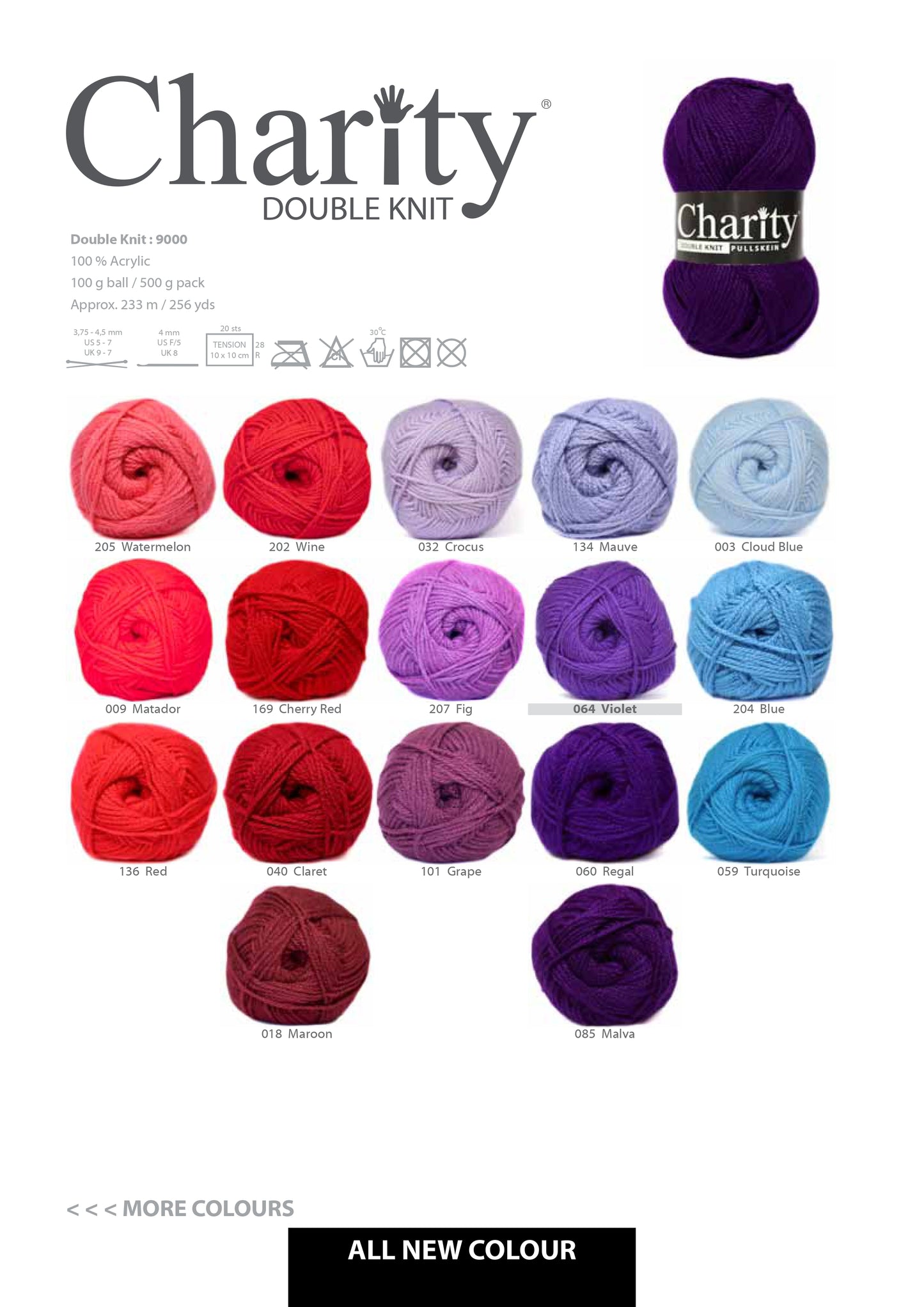 Charity Double Knit Plain (100g)