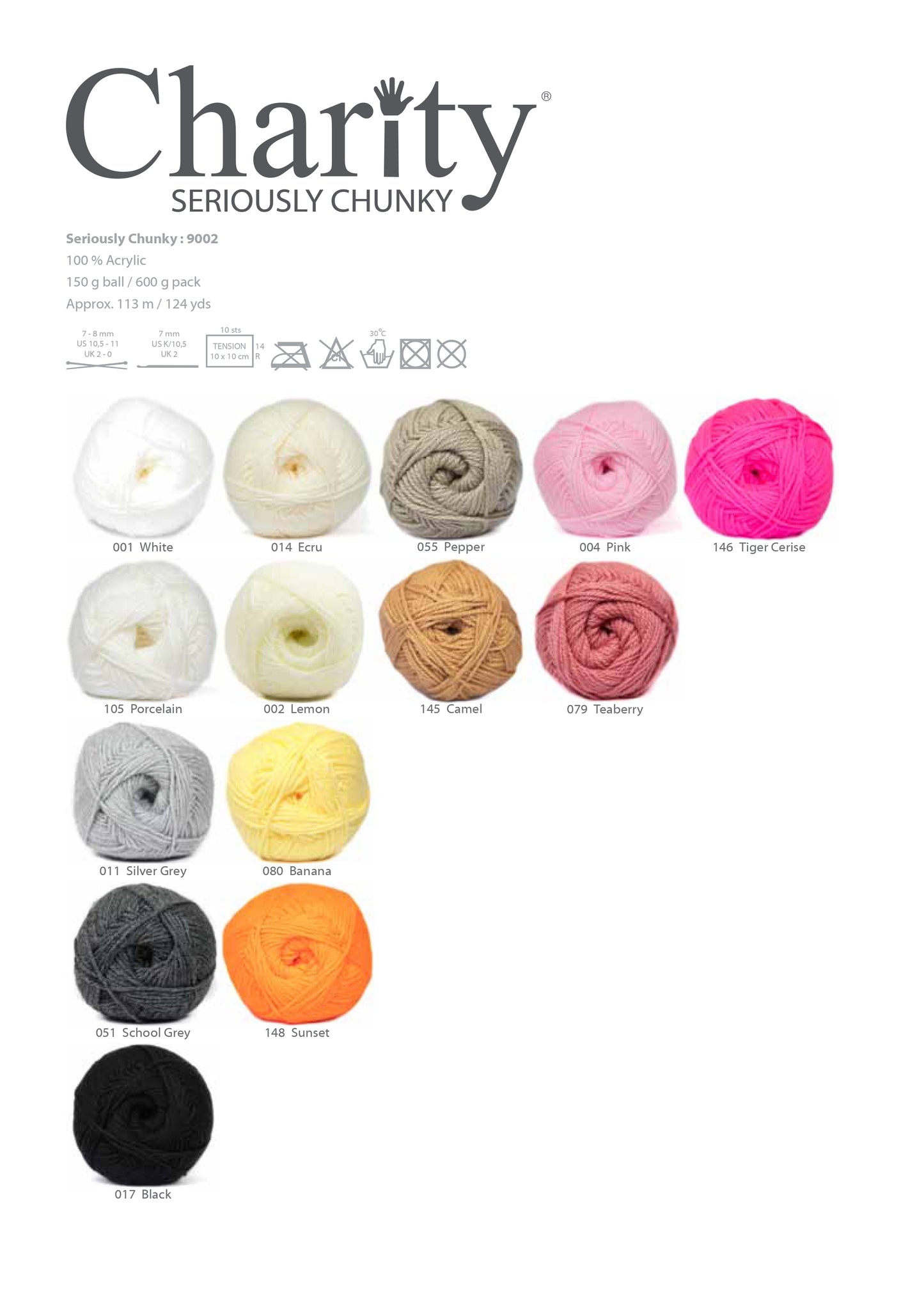 Charity Seriously Chunky Plain and Print (150g)