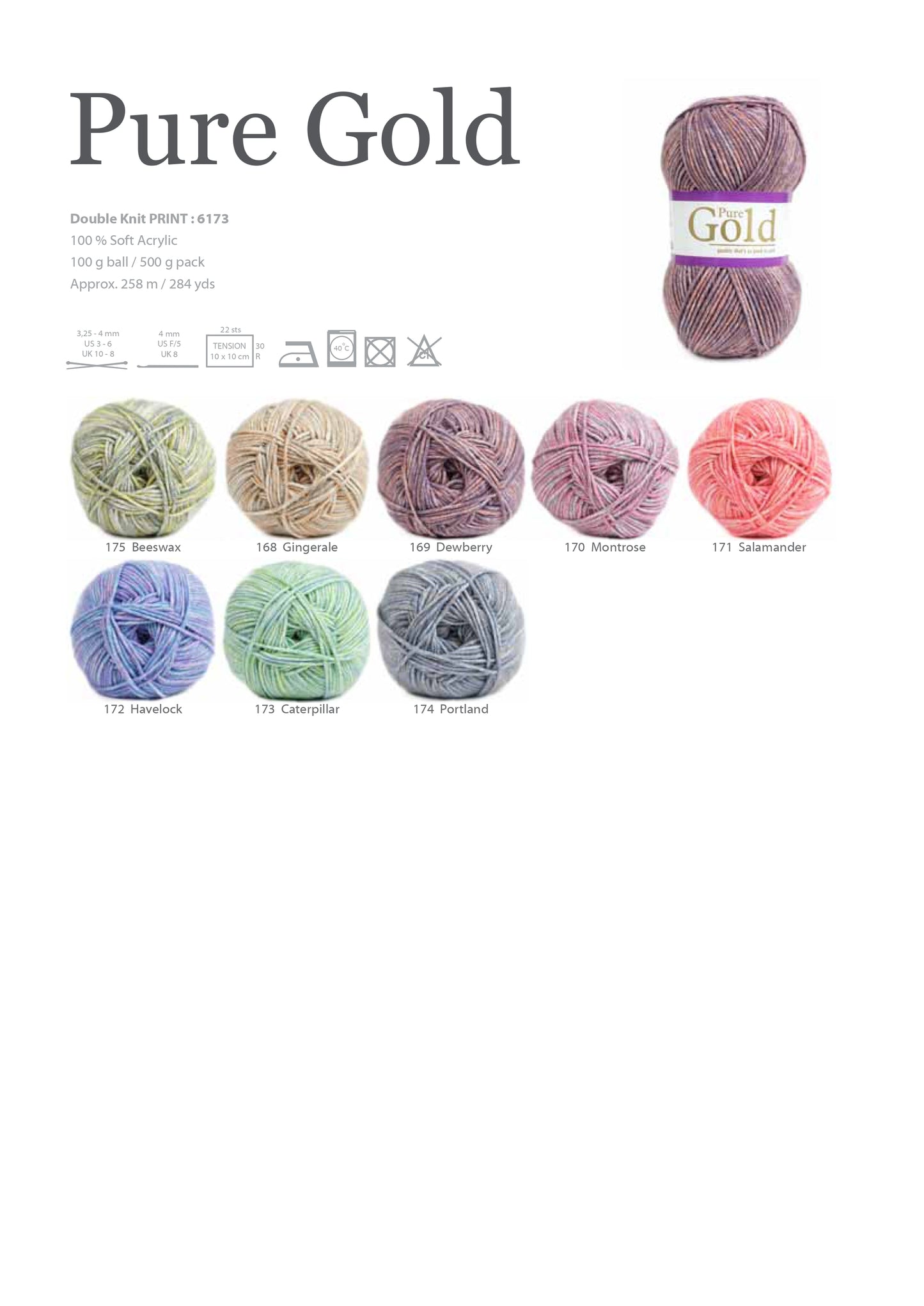 Pure Gold Double Knit Print (100g)