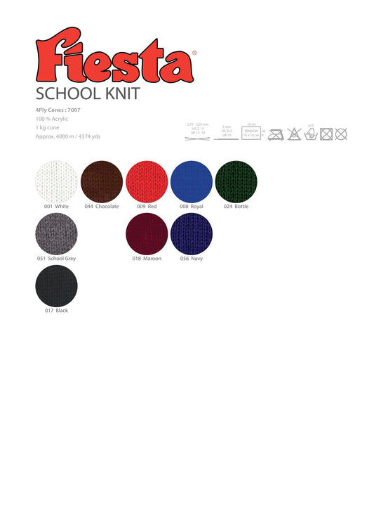 Fiesta 4ply School Knit Cones (1kg)
