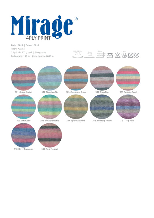 Mirage 4ply Print Balls (25g)