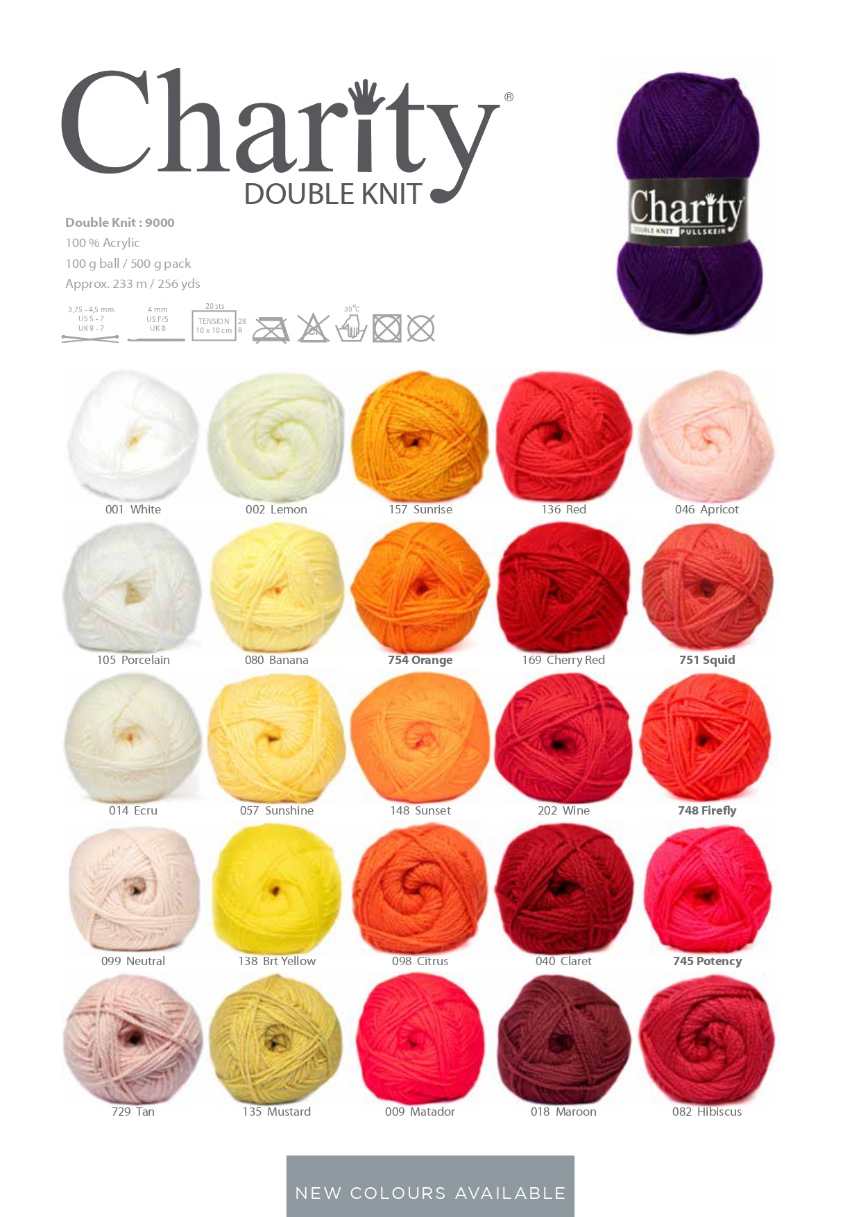 Charity Yarn Range