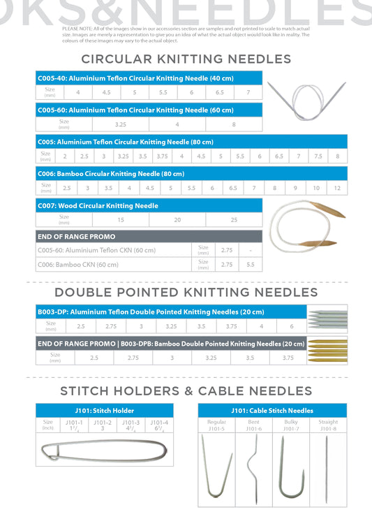 Aluminium Teflon Circular Needles (40cm)