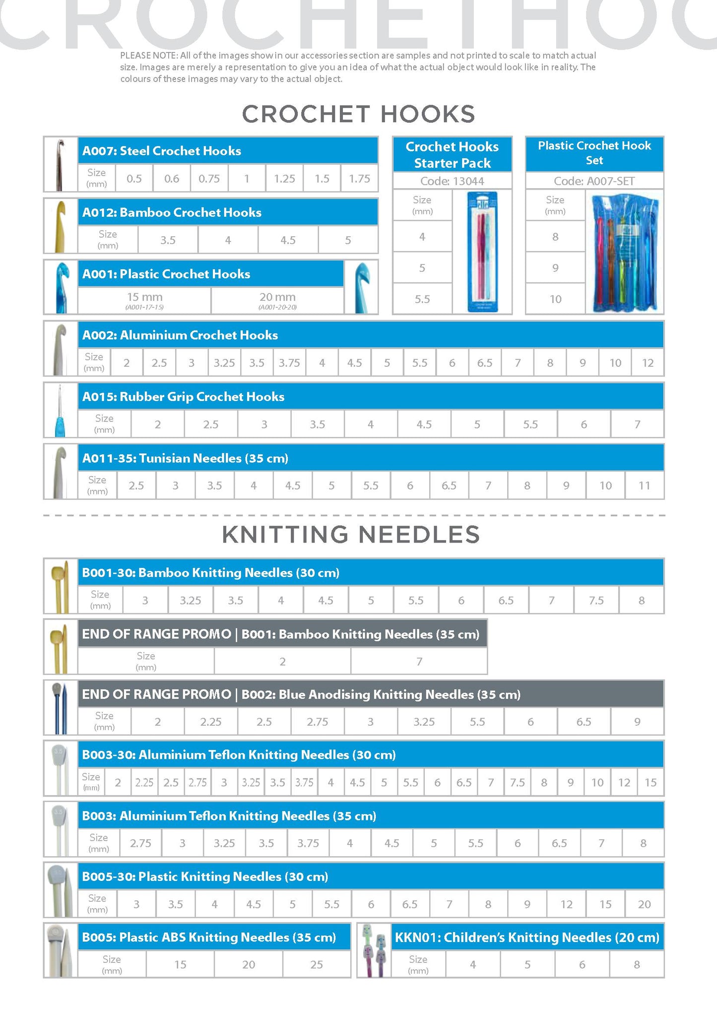 Aluminium Teflon Knitting Needles 30cm