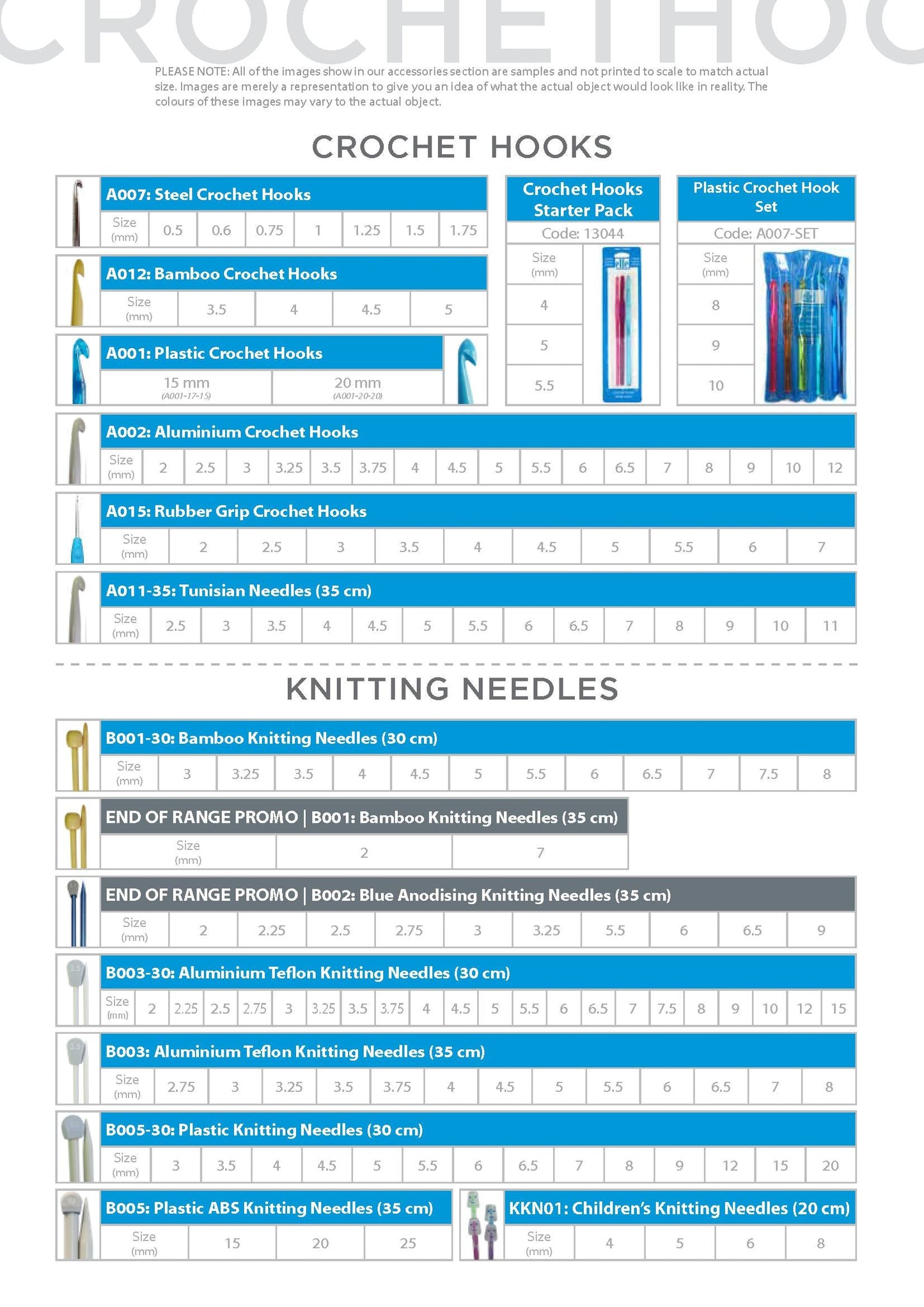 Plastic Knitting Needles 35cm