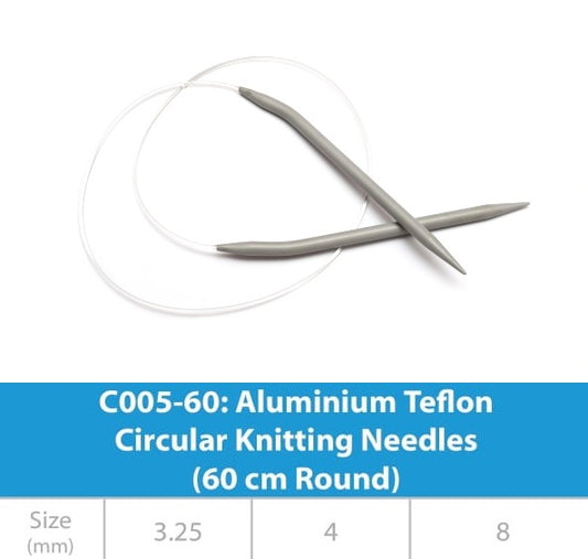 Aluminium Teflon Circular Needles (60cm)
