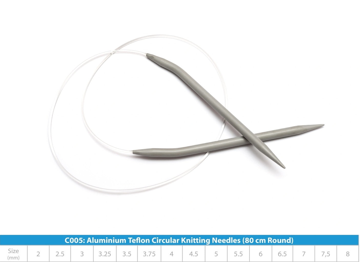 Aluminium Teflon Circular Needles (80cm) – abcknitandhabby