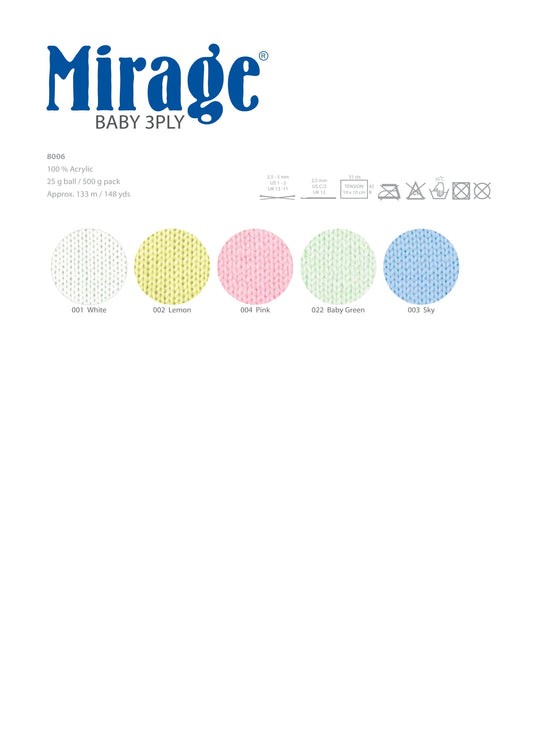 Baby Wool - Mirage Baby 3Ply (25g)